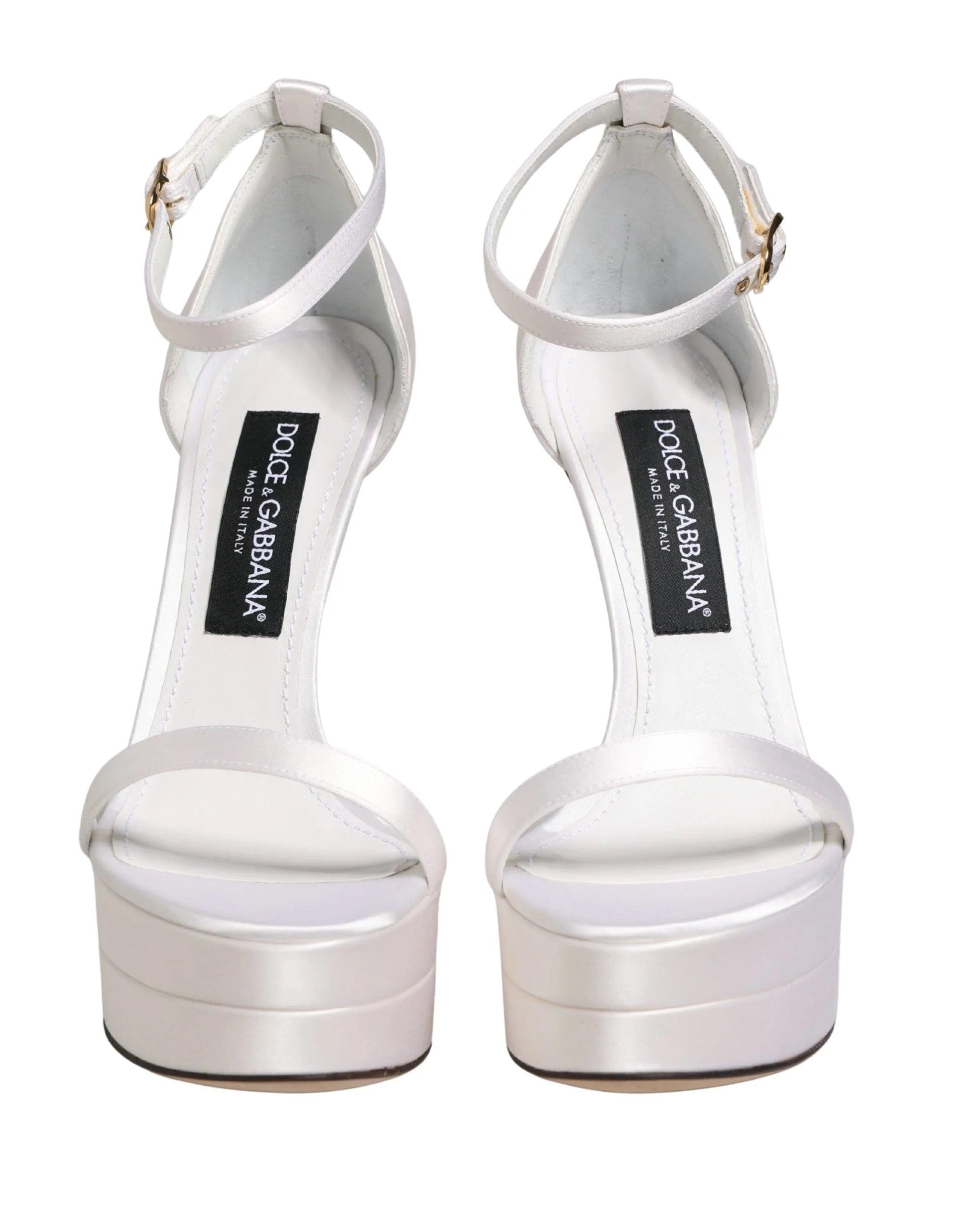 Sandálias Plataforma Brancas com Correia ao Torno do tornozelo da Dolce & Gabbana - EU39/US8.5 - Sandálias