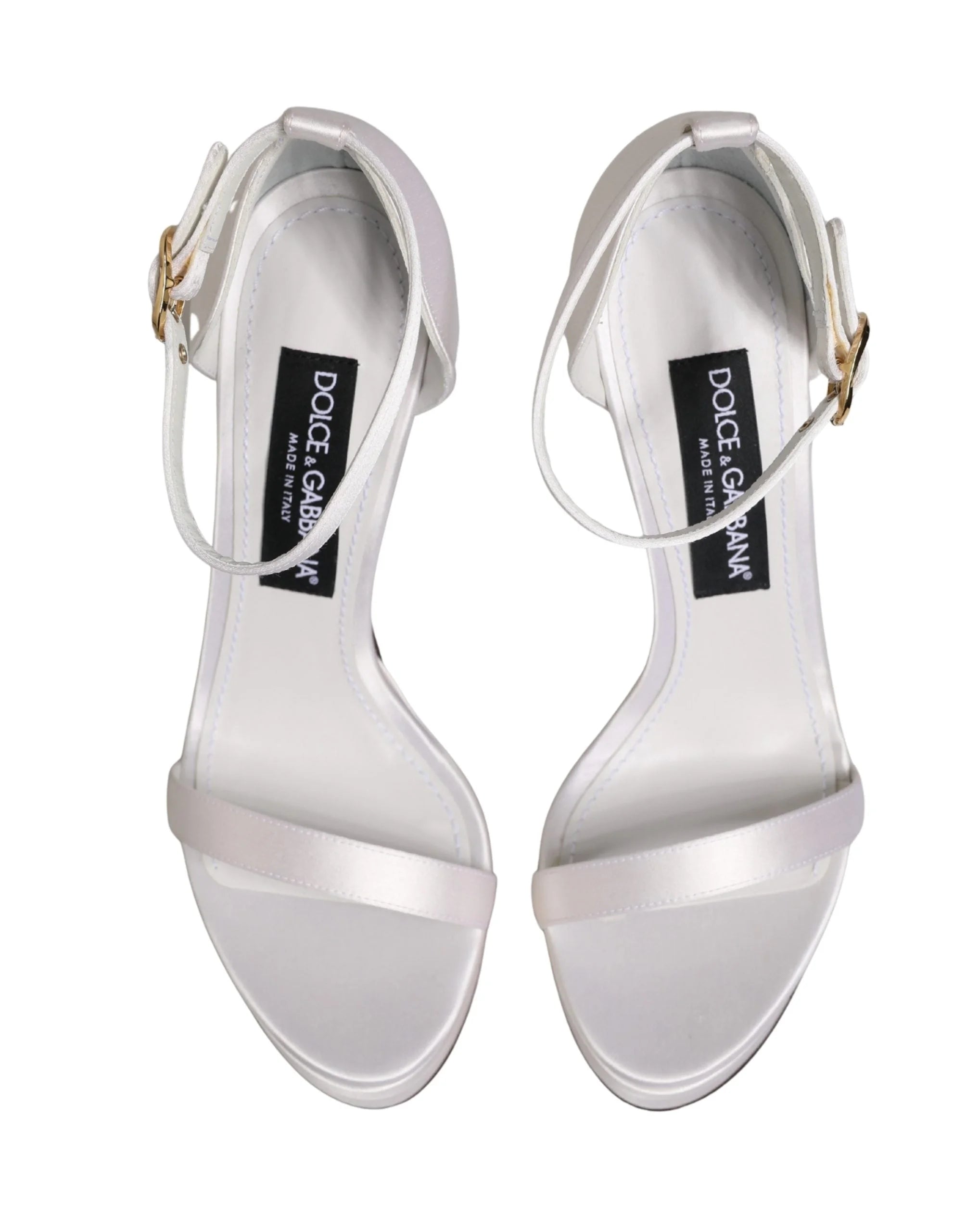 Sandálias Plataforma Brancas com Correia ao Torno do tornozelo da Dolce & Gabbana - EU39/US8.5 - Sandálias
