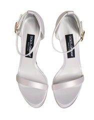 Sandálias Plataforma Brancas com Correia ao Torno do tornozelo da Dolce & Gabbana - EU39/US8.5 - Sandálias