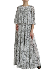 Dolce & Gabbana White Polka Dot A-line Pleated Maxi Dress - IT40|S - Dresses