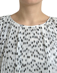 Dolce & Gabbana White Polka Dot A-line Pleated Maxi Dress - IT40|S - Dresses
