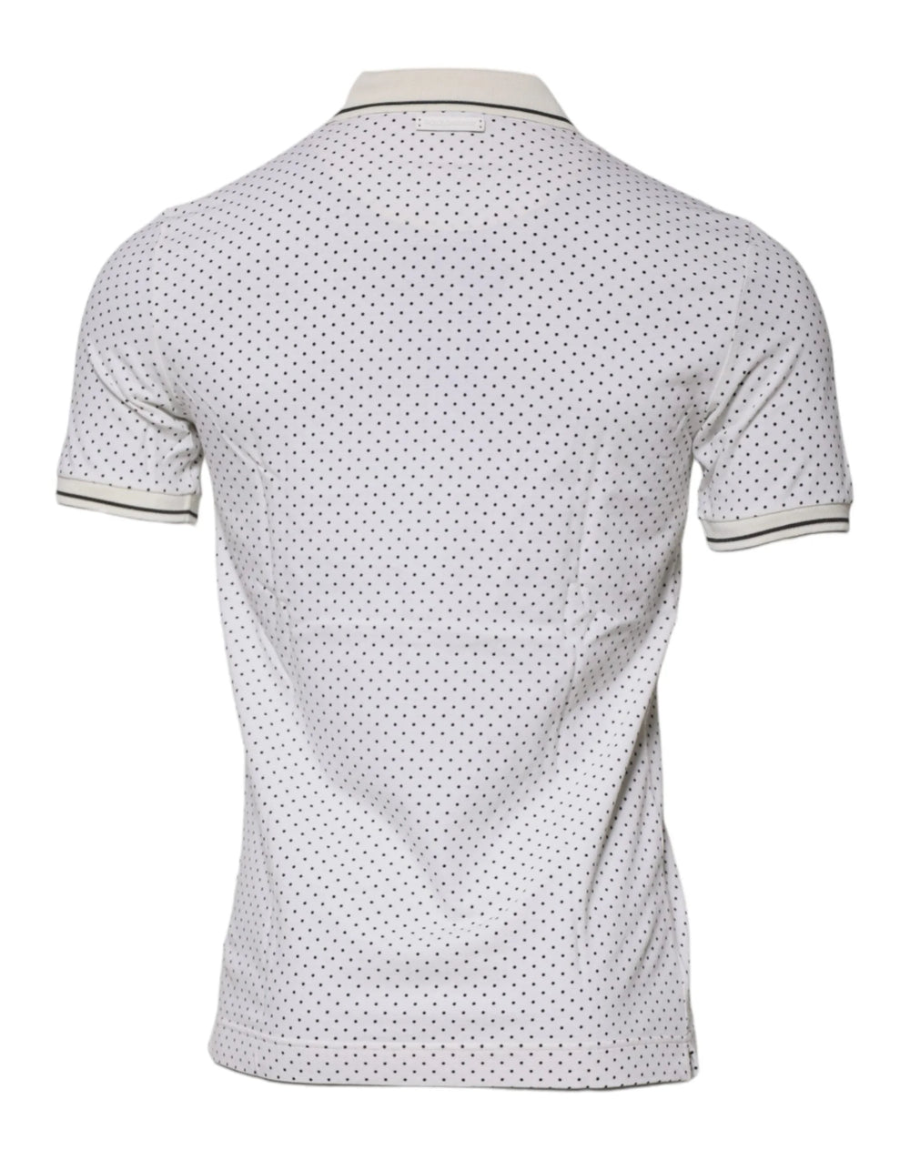 Dolce & Gabbana White Polka Dot Cotton Collared Polo T-shirt - Polos
