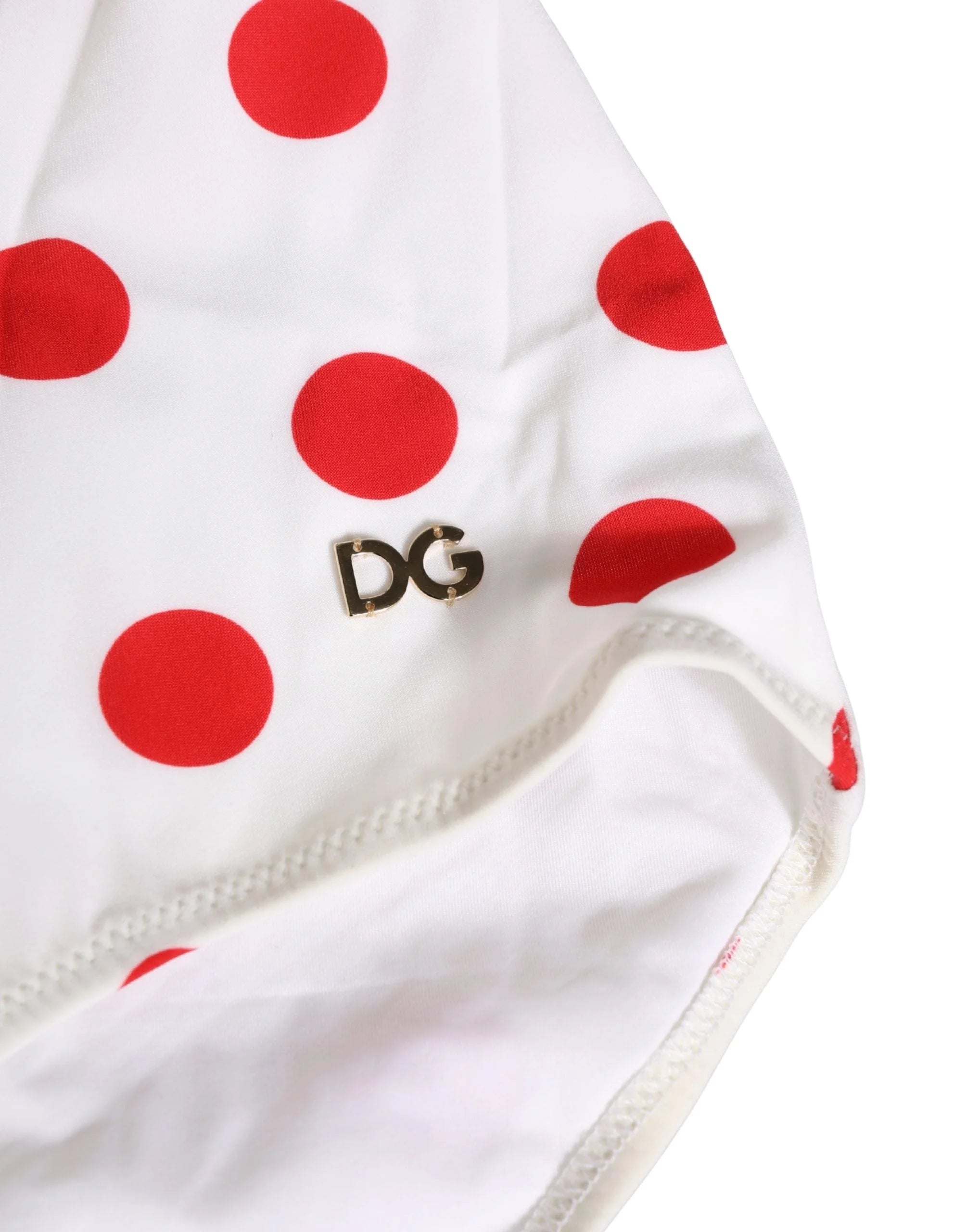 Dolce & Gabbana Biały Strój Kąpielowy Jednoczęściowy w Grochy – IT2 | S