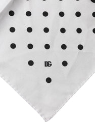 Dolce & Gabbana White Polka Dot Square Handkerchief Scarf