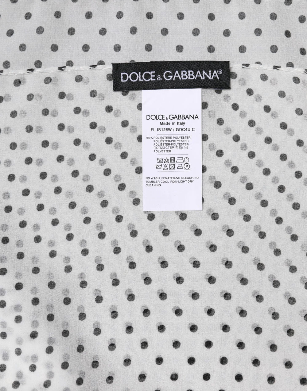 Dolce & Gabbana White Polka Dots Polyester Wrap Shawl Scarf - Scarves & Shawls