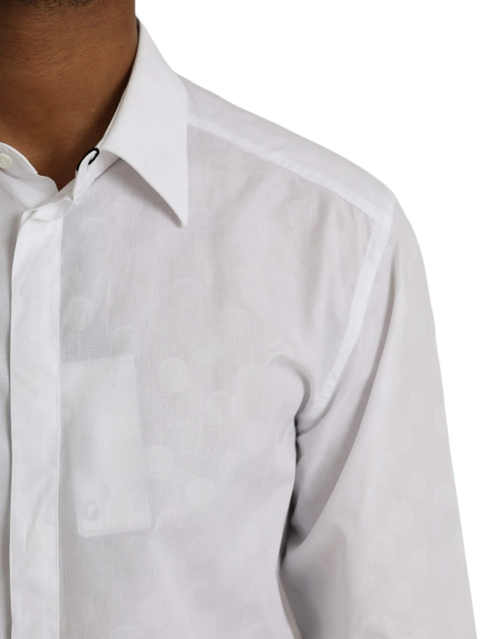 Dolce & Gabbana White Polka Dotted Cotton Dress GOLD Shirt - IT42 | XL - Shirts