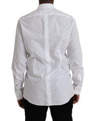 Dolce & Gabbana White Polka Dotted Cotton Dress GOLD Shirt - IT42 | XL - Shirts