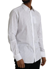 Dolce & Gabbana White Polka Dotted Cotton Dress GOLD Shirt - IT42 | XL - Shirts