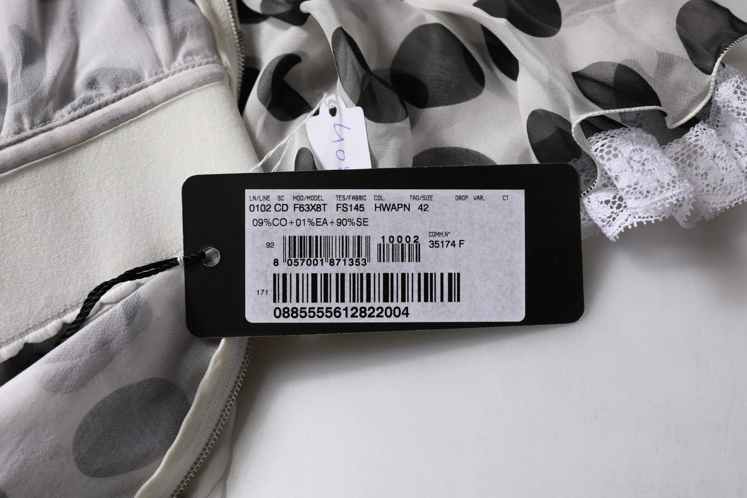 Dolce & Gabbana White Polka Dotted Silk Blend A-line Dress - Dresses