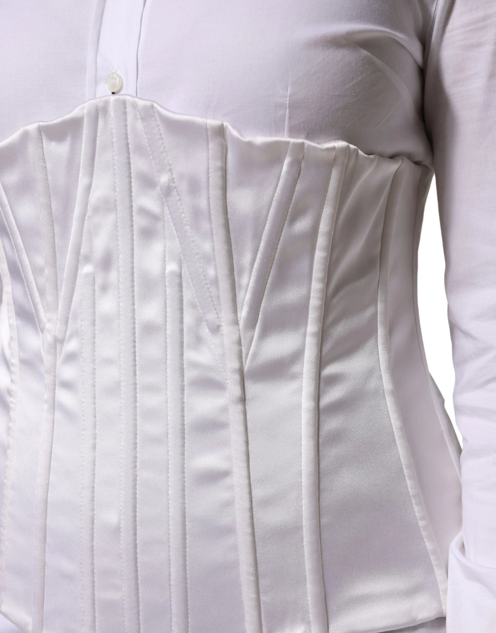 Dolce & Gabbana White Polyamide Waist Cincher Bustier Corset Top - IT40|S