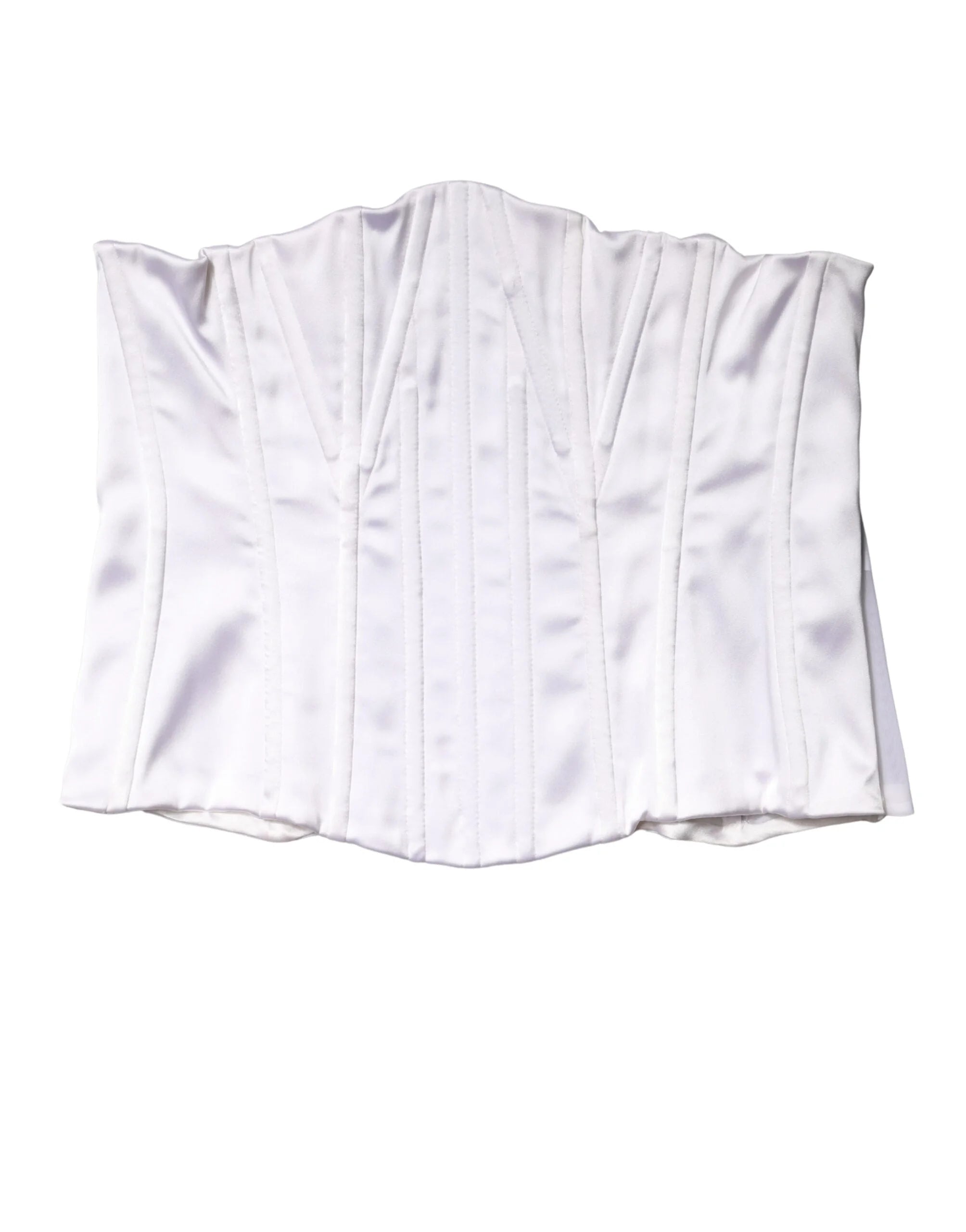 Dolce & Gabbana White Polyamide Waist Cincher Bustier Corset Top - IT40|S