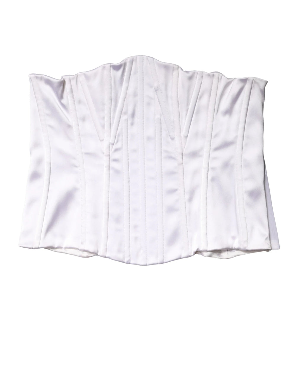 Dolce & Gabbana White Polyamide Waist Cincher Bustier Corset Top - IT40|S