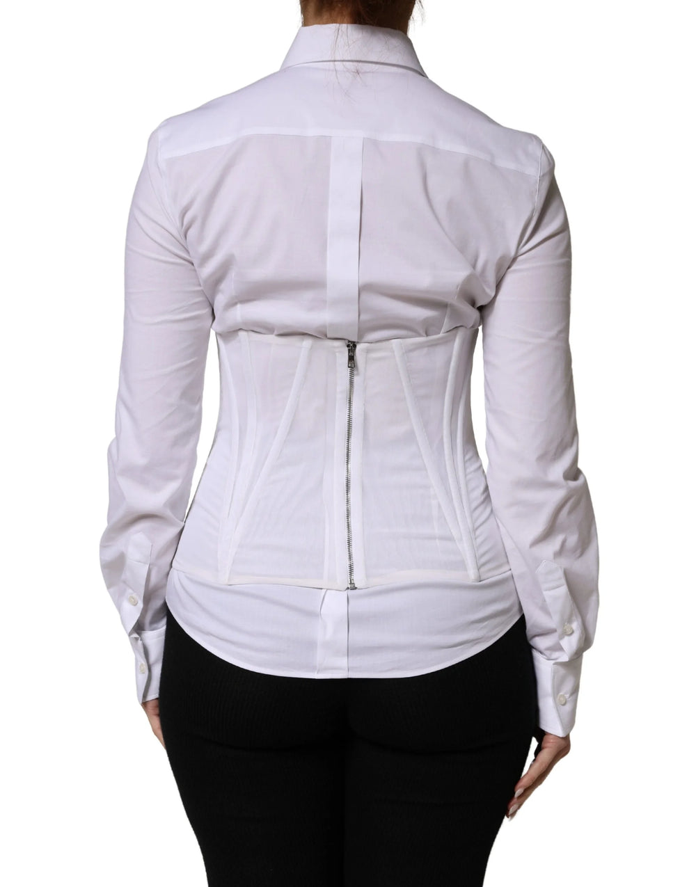 Dolce & Gabbana White Polyamide Waist Cincher Bustier Corset Top - IT40|S