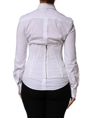 Dolce & Gabbana White Polyamide Waist Cincher Bustier Corset Top - IT40|S