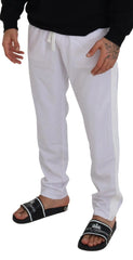 Dolce & Gabbana White Polyester Crown Logo Jogger Pants - IT48 | M - Joggers