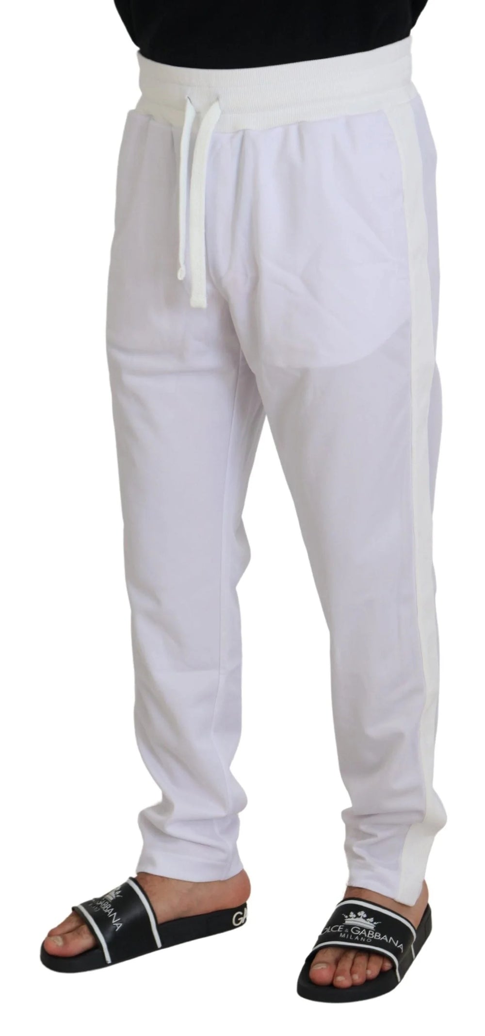 Dolce & Gabbana White Polyester Crown Logo Jogger Pants - IT48 | M - Joggers