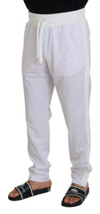 Dolce & Gabbana White Polyester Crown Logo Jogger Pants - IT48 | M - Joggers