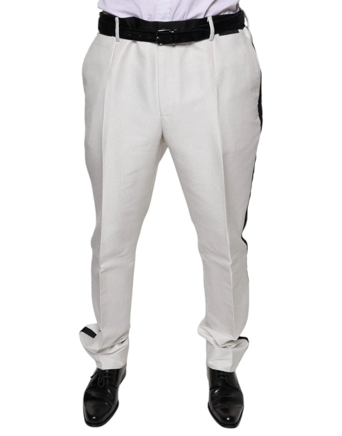 Dolce & Gabbana White Polyester Formal Dress Pants - IT54 | XL - Trousers