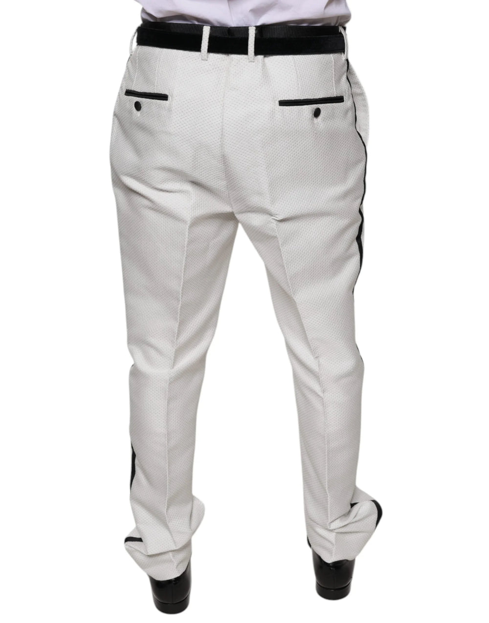 Dolce & Gabbana White Polyester Formal Dress Pants - IT54 | XL - Trousers