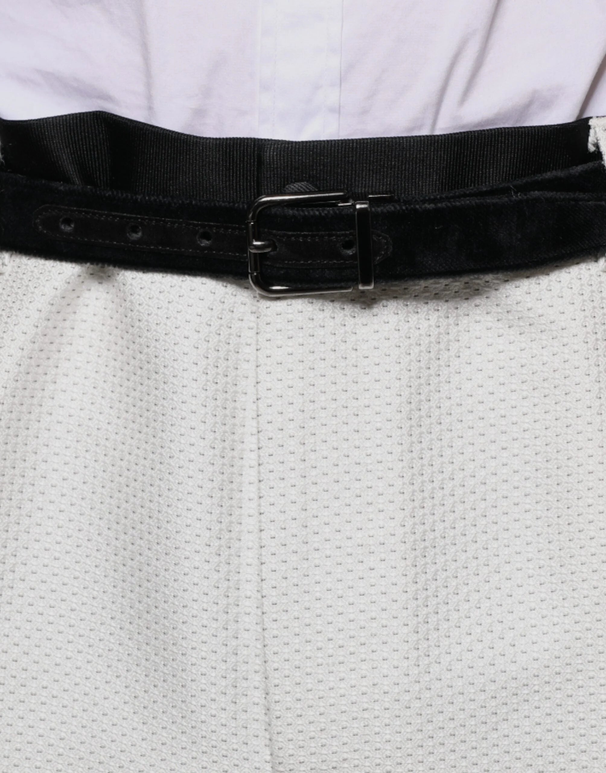 Dolce & Gabbana White Polyester Formal Dress Pants - IT54 | XL - Trousers