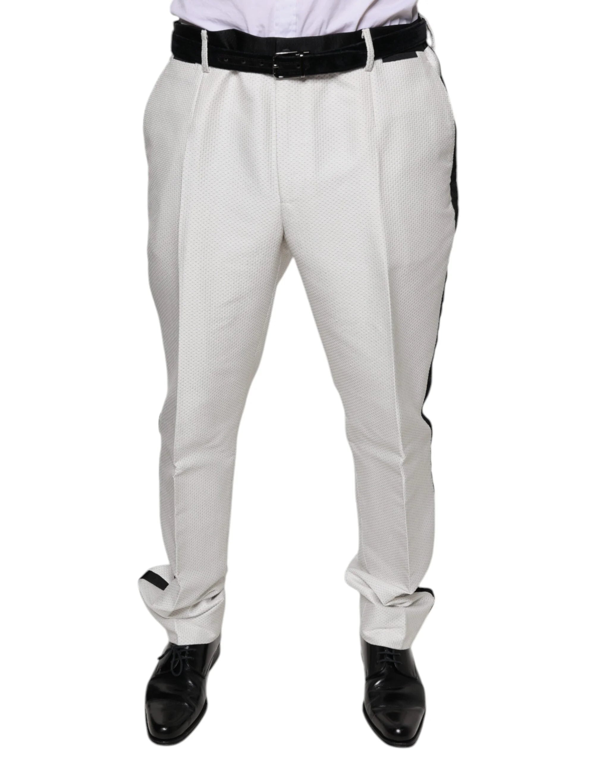 Dolce & Gabbana White Polyester Formal Dress Pants - IT54 | XL - Trousers
