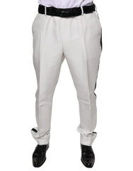 Dolce & Gabbana White Polyester Formal Dress Pants - IT54 | XL - Trousers