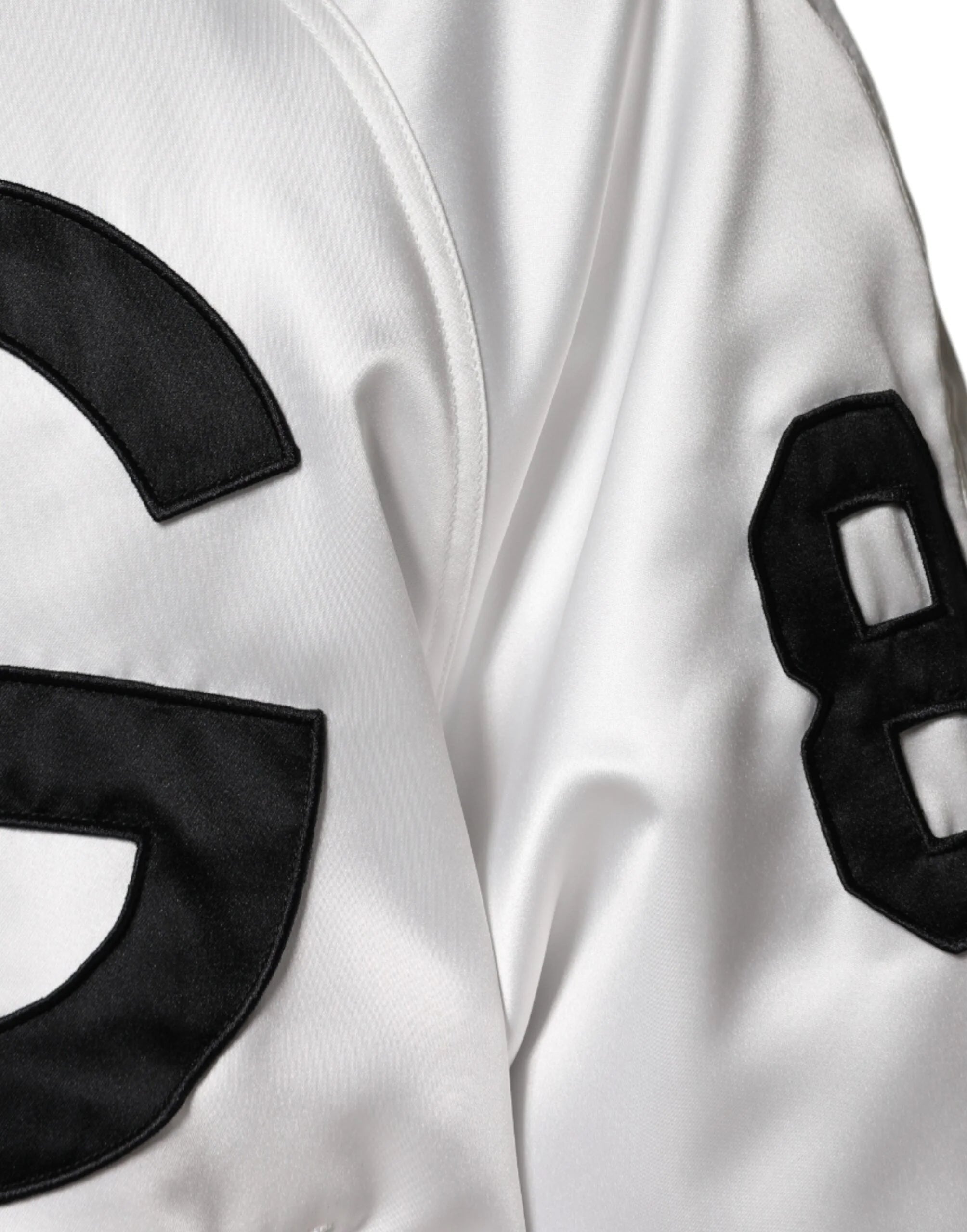 Dolce & Gabbana White Polyester Logo Full Zip Bomber Jacket - Bomber Jackets