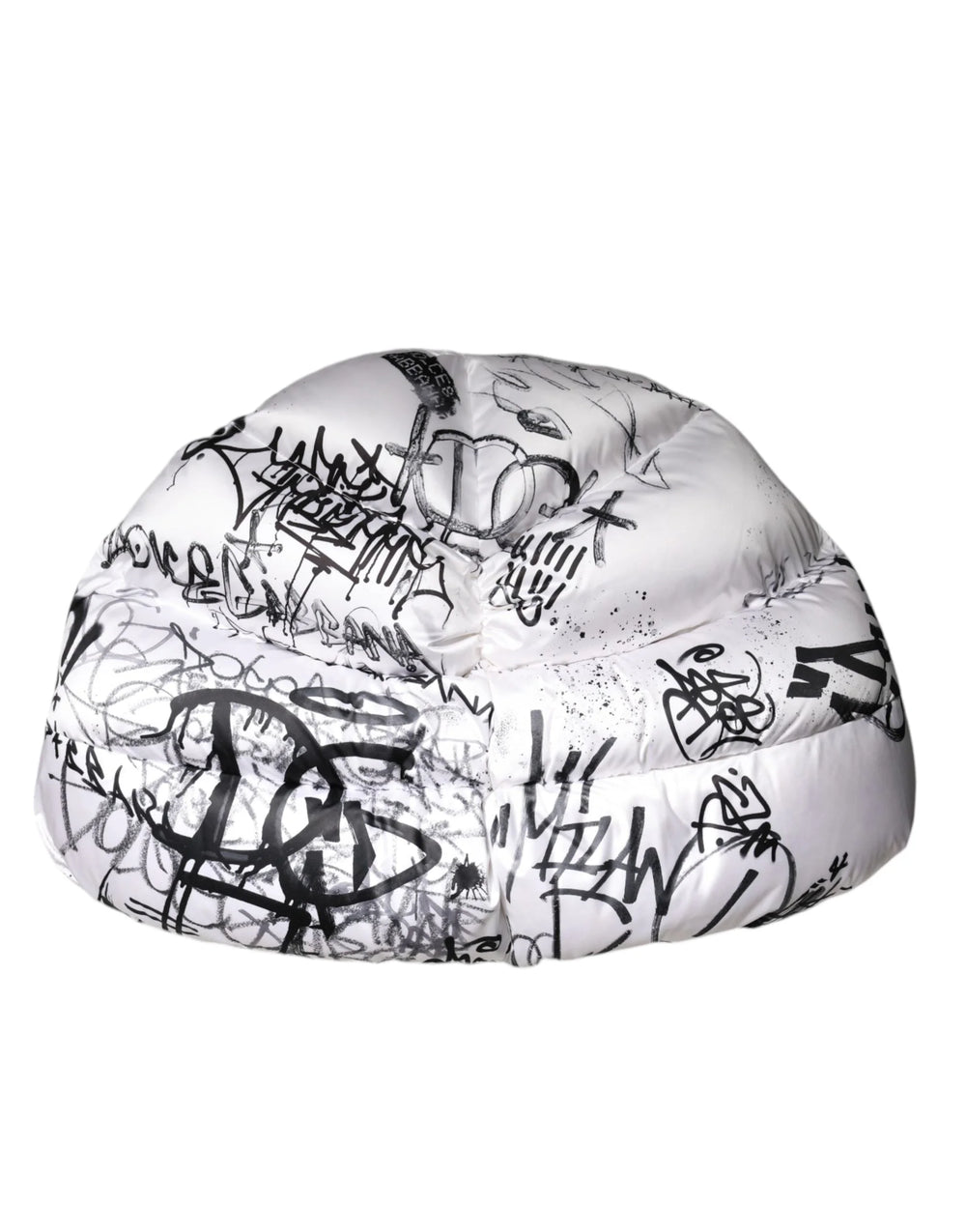 Dolce & Gabbana White Polyester Printed Hood Quilted Hat - Winter Hats