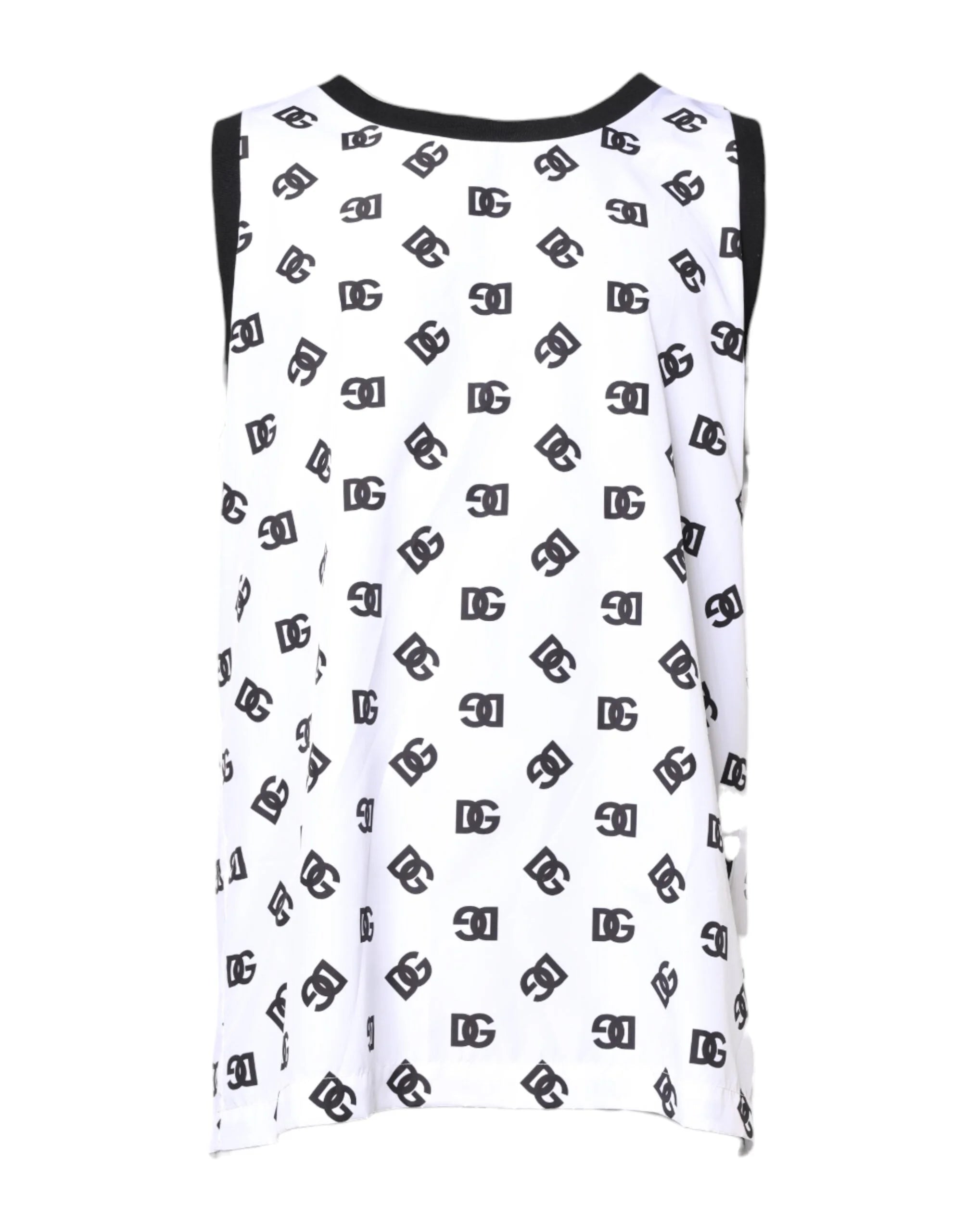 Dolce & Gabbana White Polyester Sleeveless DG Logo T-shirt - IT50 | L - Tank Tops