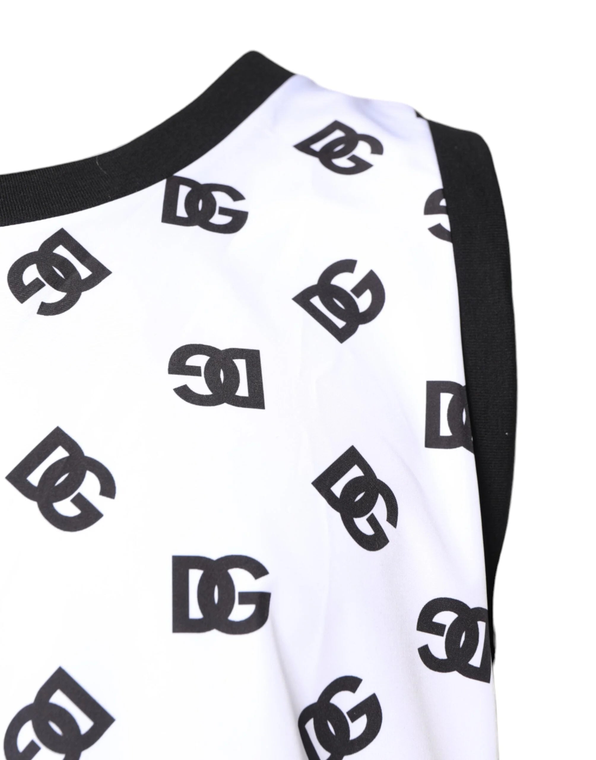 Dolce & Gabbana White Polyester Sleeveless DG Logo T-shirt - IT50 | L - Tank Tops