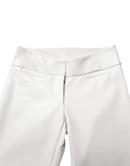Dolce & Gabbana White Polyurethane High Waist Tapered Pants - IT40|S - Trousers
