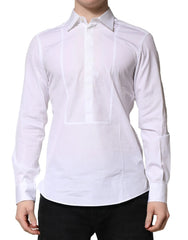 Dolce & Gabbana White Poplin Cotton Formal Men Dress Shirt - IT38 | XS - Shirts