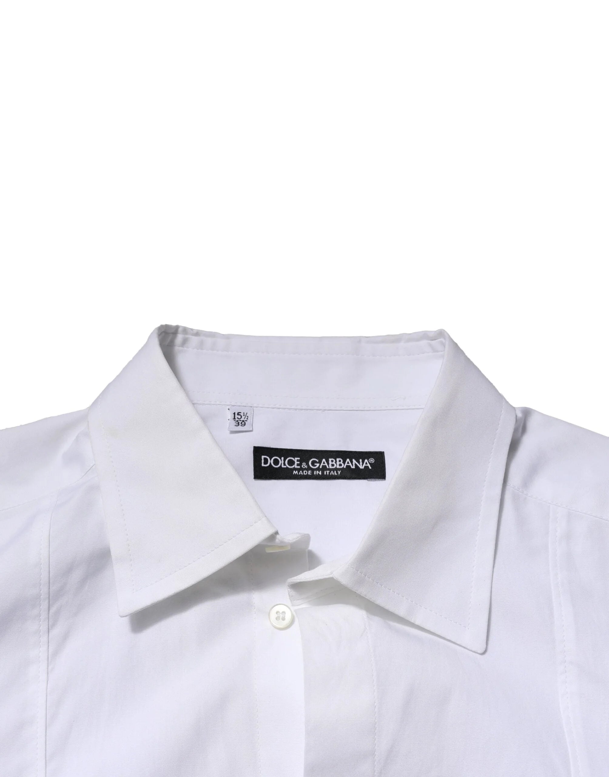 Dolce & Gabbana White Poplin Cotton Formal Men Dress Shirt - IT38 | XS - Shirts