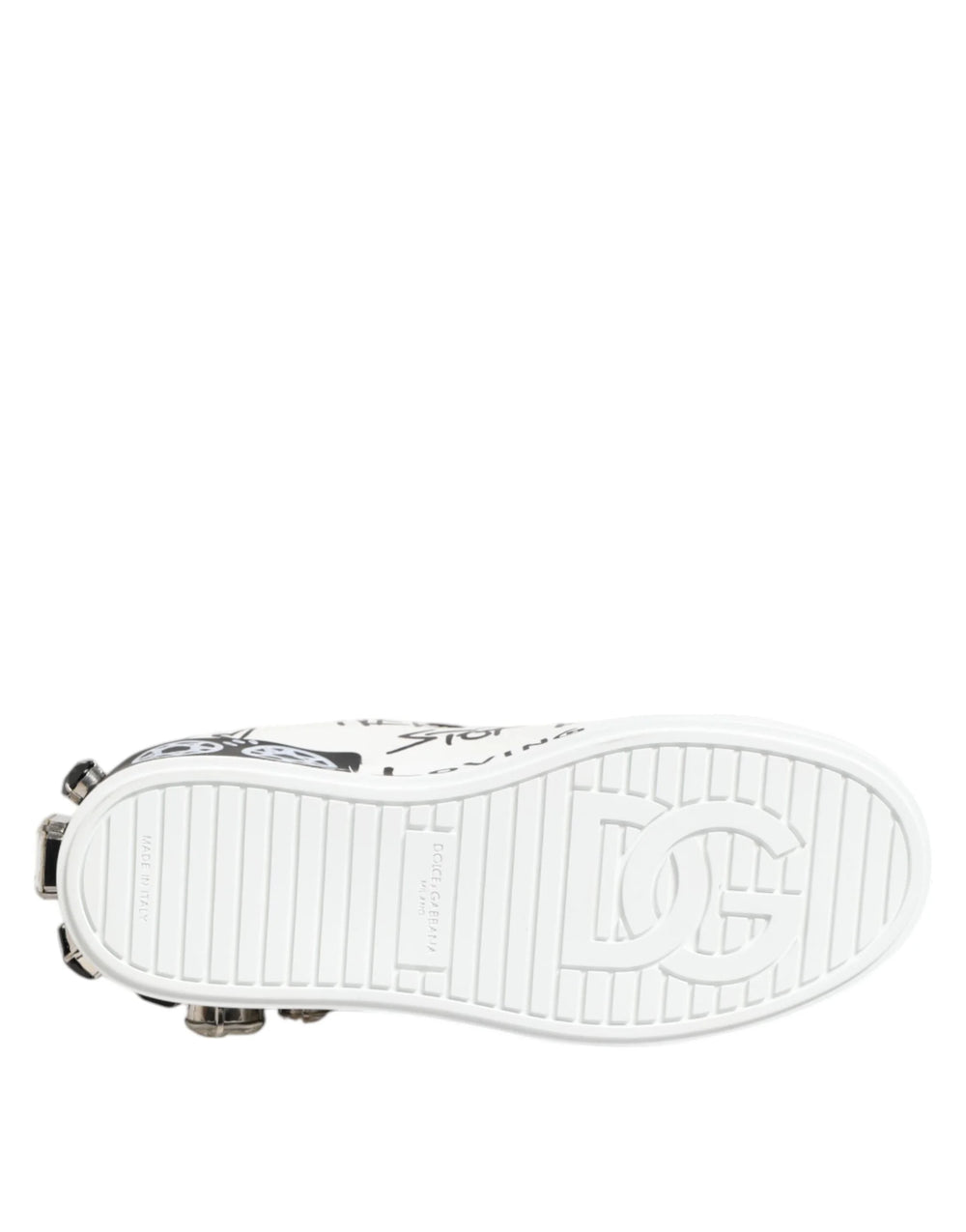 Dolce & Gabbana White Portofino Crystal Sneakers Shoes - EU35/US4.5