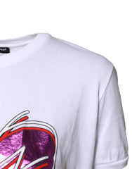 Dolce & Gabbana White Printed Cotton Round Neck Top T-shirt - IT36|XXS - T-Shirts