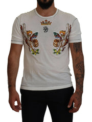 Dolce & Gabbana White Printed Short Sleeves Men T-shirt - IT44 | XS - T-Shirts