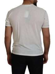 Dolce & Gabbana White Printed Short Sleeves Men T-shirt - IT44 | XS - T-Shirts