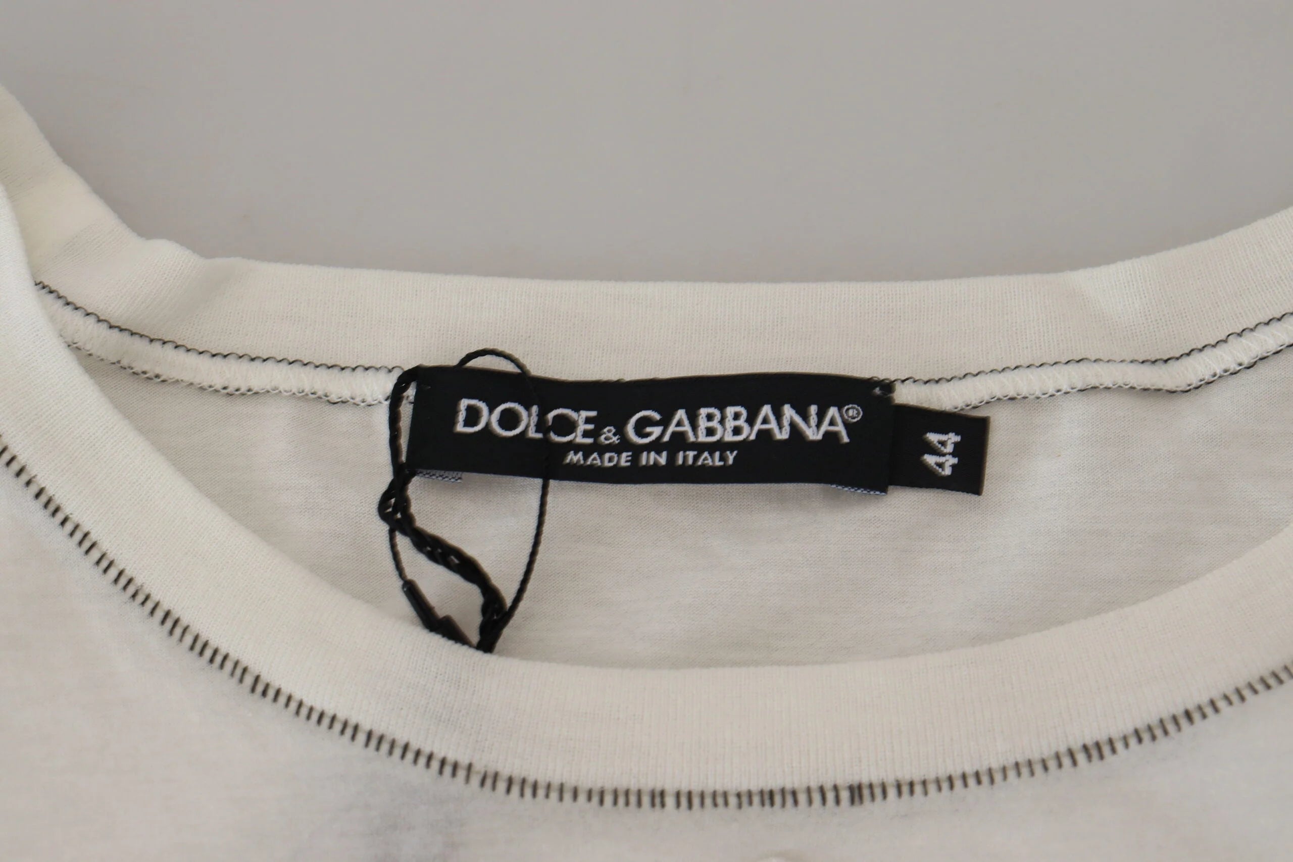 Dolce & Gabbana White Printed Short Sleeves Men T-shirt - IT44 | XS - T-Shirts