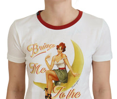 Dolce & Gabbana White Printed Short Sleeves Pullover Top - IT40|S - T-Shirts