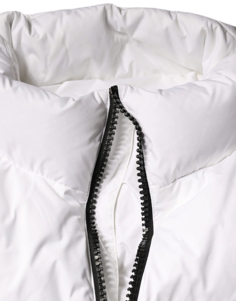 Dolce & Gabbana White Puffer Quilted Full Zip Coat Jacket - IT40|S - Puffer Jackets