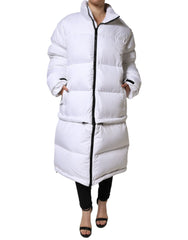Dolce & Gabbana White Puffer Quilted Full Zip Coat Jacket - IT40|S - Puffer Jackets