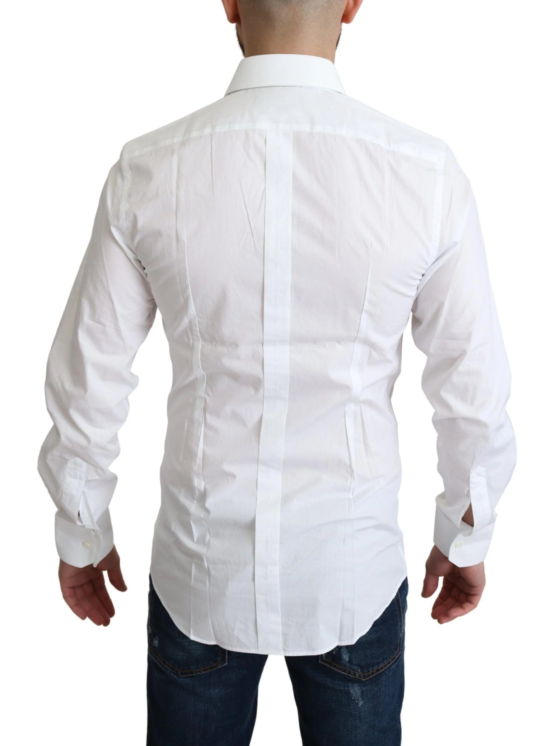 Dolce & Gabbana White Pure Cotton Men Dress Formal Shirt - IT37 | XS - Shirts