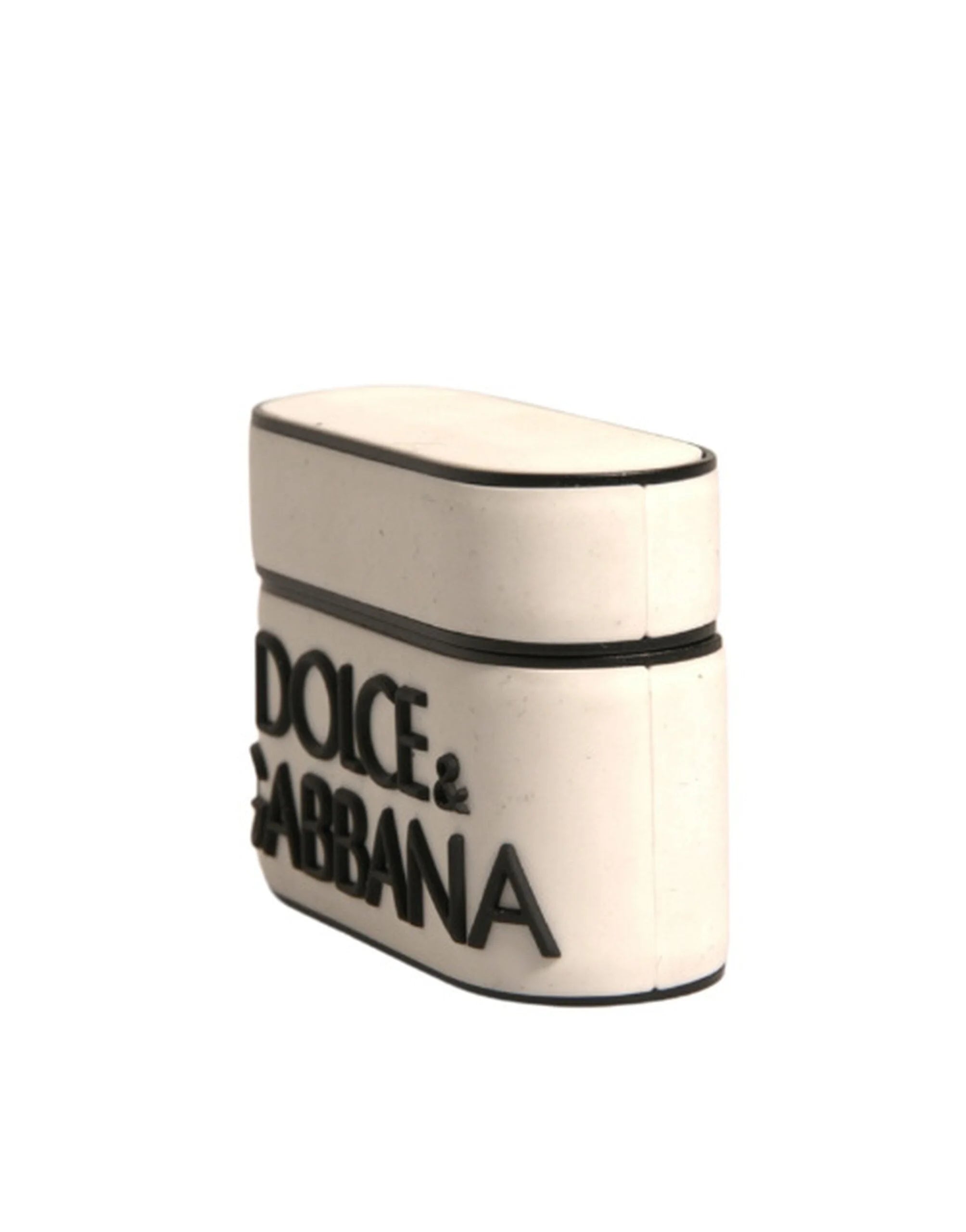 Dolce & Gabbana White PVC Embossed Logo Plaque Holder Airpods Case - Headphone Carrying Cases