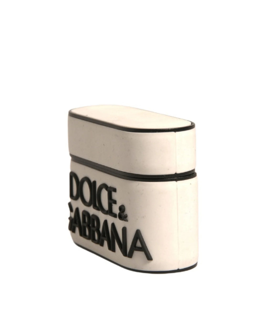 Dolce & Gabbana White PVC Embossed Logo Plaque Holder Airpods Case - Headphone Carrying Cases