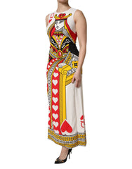 Dolce & Gabbana White Queen Of Hearts Sleeveless Maxi Dress - IT38 | XS - Dresses