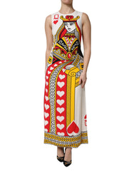 Dolce & Gabbana White Queen Of Hearts Sleeveless Maxi Dress - IT38 | XS - Dresses