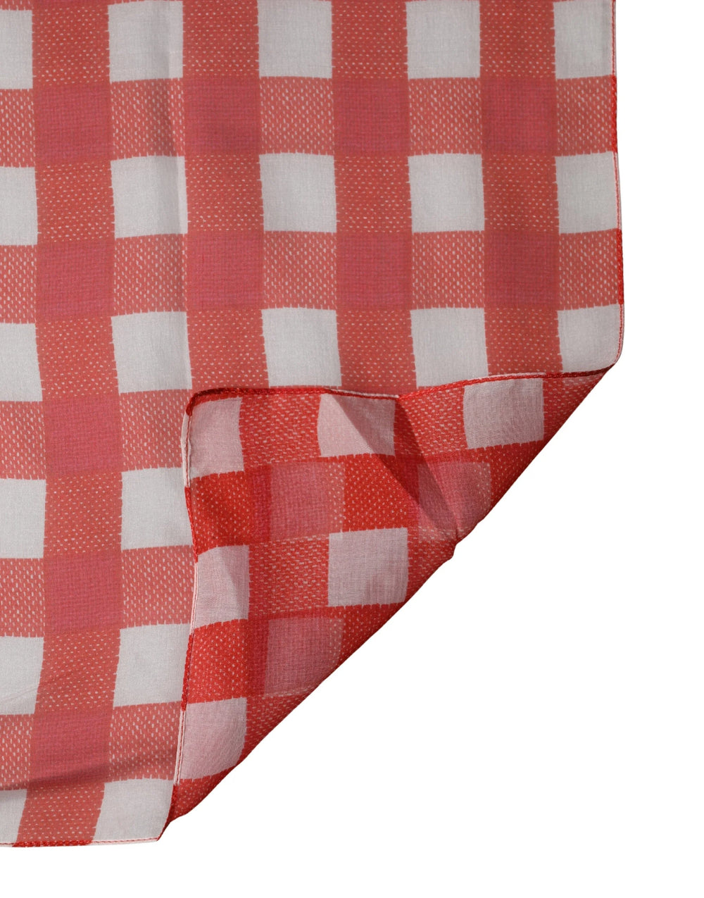 Dolce & Gabbana White Red Check Silk Wrap Foulard 118cm x 118cm Scarf
