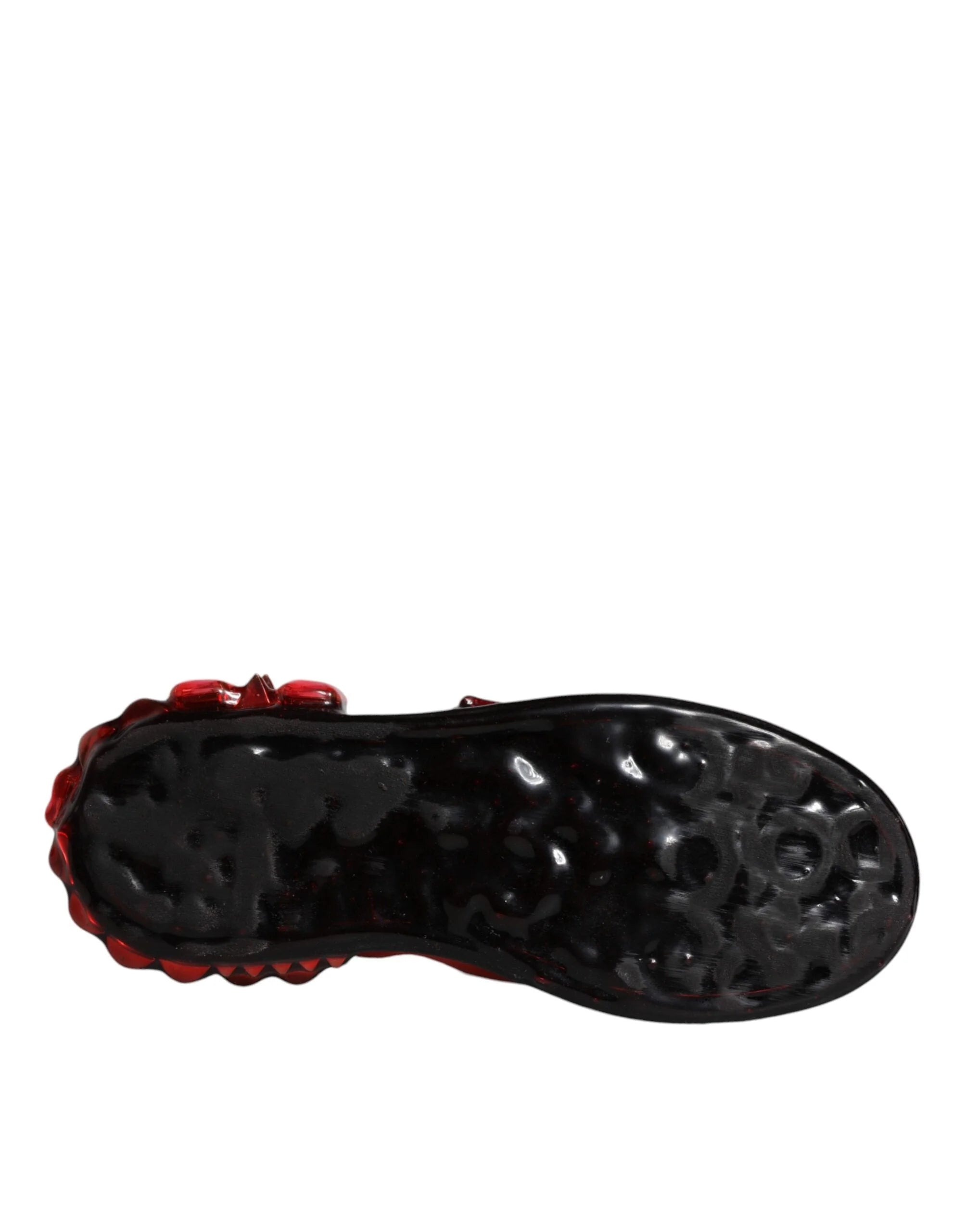 Dolce & Gabbana White Red Crystals Leather Portofino Sneakers Shoes - EU36.5/US6 - Sneakers