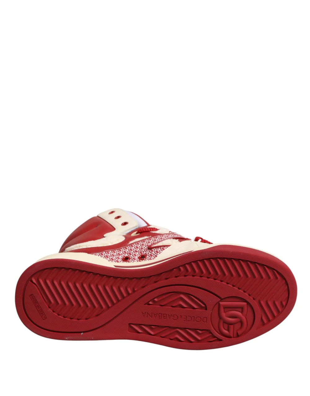 Dolce & Gabbana White Red Custom 2.Zero High Top Men Sneakers Shoes - EU44/US11