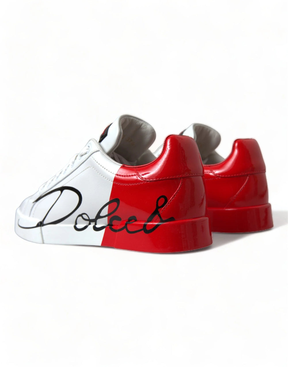 Dolce & Gabbana White Red Lace Up Womens Low Top Sneakers Shoes - EU36/US5.5